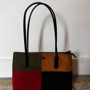 Vintage Kate Spade Colorblock Suede Tote Bag | Patchwork Leather | Rare